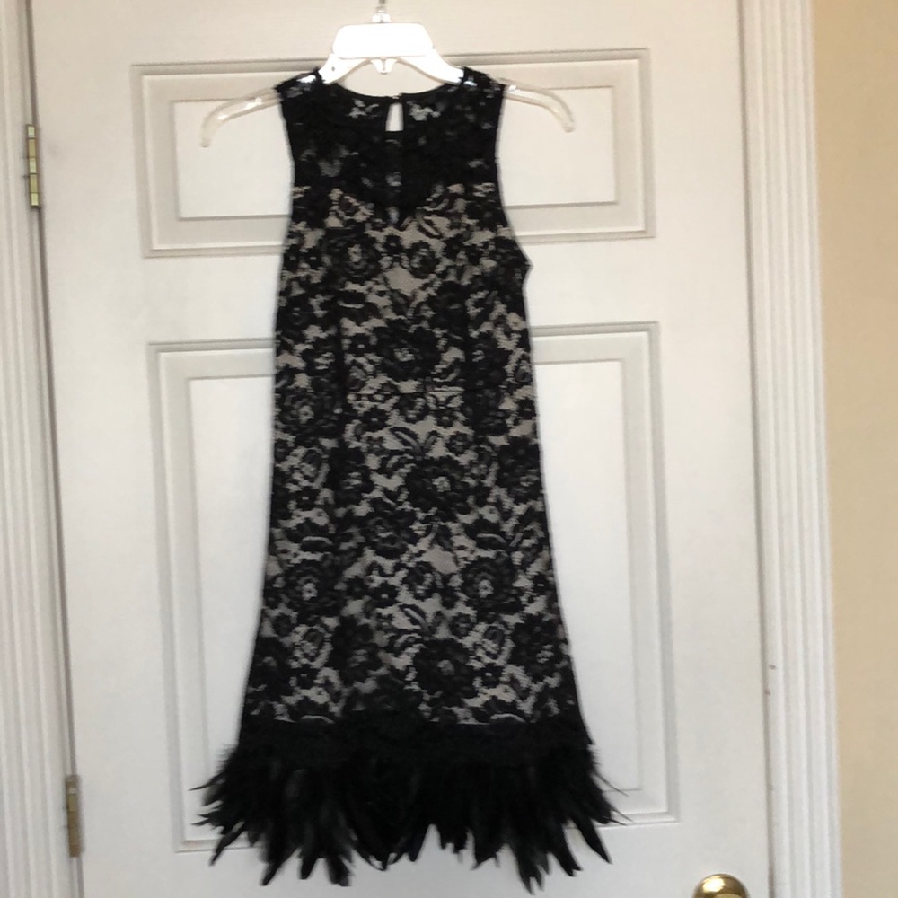 Aqua Brand Cocktail Dress with Feathers